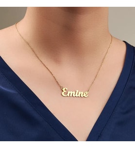 Kişiye Özel Zarif İsim Kolye 925K Gümüş (Gold)