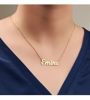 Kişiye Özel Zarif İsim Kolye 925K Gümüş (Gold)