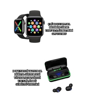 Ucuz Ve Kaliteli Kulaklıklı Saat Seti Bluetooth Bağlantılı Akıllı Saat Ve Kulaklık