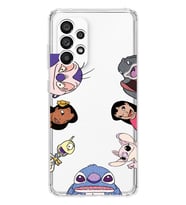 Samsung Galaxy A53 Uyumlu Stitch Tüm Karakterler Tasarımlı Şeffaf Telefon Kılıfı