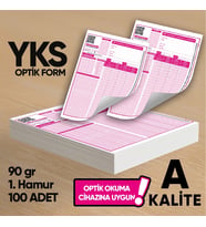 YKS-MSÜ Deneme Sınavları İçin 100 Adet (90.GR) Optik Form - Optik Okuma Uyumlu