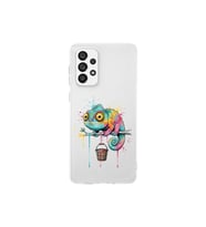 Samsung Galaxy A73 ile Uyumlu Splash Bukalemun Tasarımlı Şeffaf Silikon Kılıf