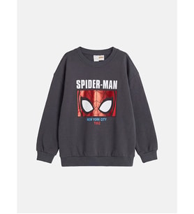 LCW Kids Antrasit Spider-man Erkek Çocuk Sweatshirt