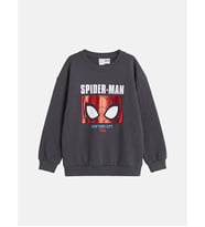 LCW Kids Antrasit Spider-man Erkek Çocuk Sweatshirt
