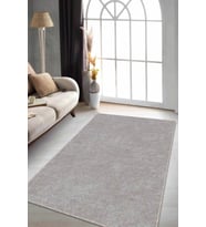 Gri Sade Desensiz Kaymaz Tabanlı Dekoratif Halı RV200 - 100 x 160 cm