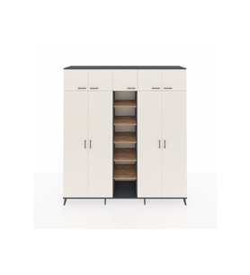 Hyperion Dolap 18 Raflı 9 Kapaklı 220x44x243 Antrasit-Aytaşı/Çam