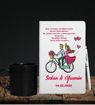 Sevgililer Gününe Özel Defter Kalem & Siyah Varil Kupa Hediye Seti 13