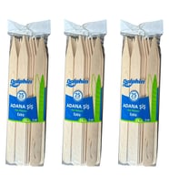 Dolphin Bambu Ahşap Adana Çöp Şiş - Boy : 24 Cm. / En : 2 Cm. - 25 Adetlik 3 Paket