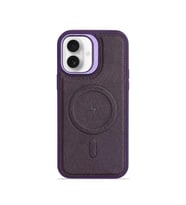 iPhone 16 GripStand MagSafe Deri Kılıf Mor