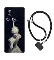 Xiaomi Mi 13 Lite Kılıf Resimli Boyun Askılı İpli Desenli Silikon Star Woman 1332