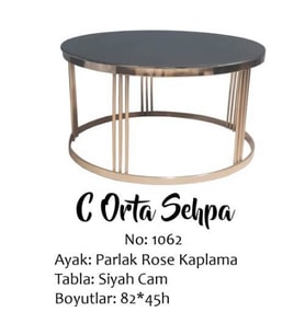 Brc 17567 orta sehpa C Beyaz mermer Temper Cam Metal ROSE Kaplama Ayak El yapım