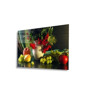 Miyrem Glasses Collection -A1^#  Meyveler Cam Tablo (Çok Renkli)