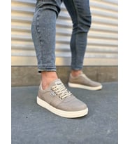 Camden Bağcıklı Keten Kumaş Erkek Günlük Sneaker Ayakkabı – Füme