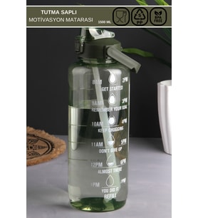 Kapaklı Tutma Saplı 1500 ML Motivasyon Su Şişesi