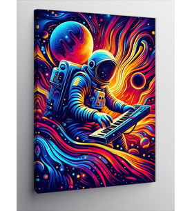 Kanvas Tablo Renkli Astronot