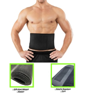 Termal Unisex Bel Korsesi %100 Sauna Sıkılaştırma Kemeri (Siyah)