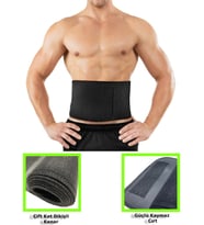 Termal Unisex Bel Korsesi %100 Sauna Sıkılaştırma Kemeri (Siyah)