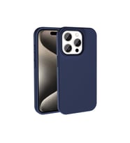 Apple iPhone 15 Pro Max Uyumlu Kılıf M-safe Şarj Özellikli Sıvı Teknolojili Silinebilir Sert Zore Kivi Kapak (Lacivert)