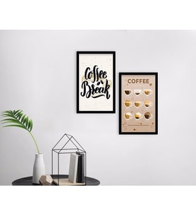 BK Home Coffee Tasarımlı Dekoratif 2'li Ahşap Siyah Çerçeveli Tablo-4