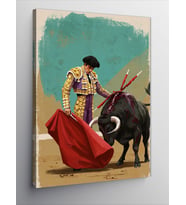 Kanvas Tablo Matador ve Boğa Figürü