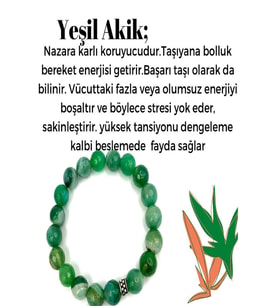Yeşil Akik Doğal Taş Bileklik