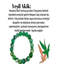 Yeşil Akik Doğal Taş Bileklik