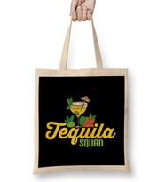 Cute Tequila Squad Margarita Drinking Alcohol Pun Bez Çanta Uzun Saplı