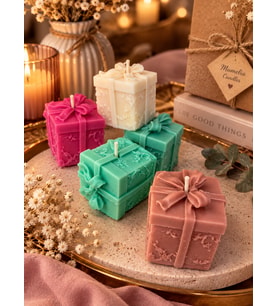 Hediye Kutusu Mum - 15 Adet - Doğal Soya, Kokulu, El Yapımı - Özel Gün Hediyelik - Mumelia Candles