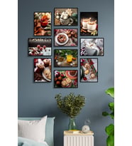 Çerçevesiz Çerçeve Görünümlü Yeni Yıl Pano Sticker XMAS Mdf Tablo Seti  Christmas-ÖZC-MDF10L