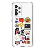 Samsung Galaxy A52 Uyumlu Sticker Tasarımlı Şeffaf Telefon Kılıfı