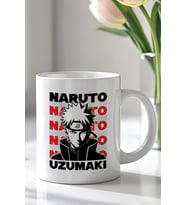 Naruto Uzumaki Tasarımlı 330ml Baskılı Beyaz Seramik Kupa Bardak