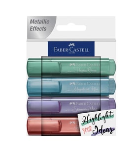 Tekstil Markörü Metalik 4 Renkli Faber Castell Tekstil Marker Metalik Renk 4'lü Keçeli Kalem (Karışık)