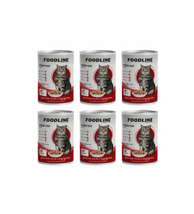 Foodline Biftekli Yetişkin Kedi Konservesi 400 Gr x 6 Adet