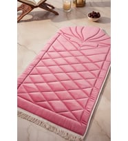 Koyu Pembe Kapitone Dolgulu Lüks Seccade 65x115 cm