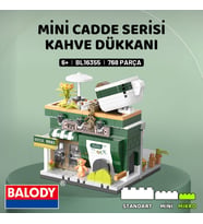 Balody Mini Cadde Serisi – Kahve Dükkanı (BL16355) – Mikro Blok Yapı Oyuncakları Seti (Yeşil)