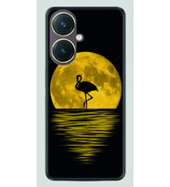 Vivo Y27 Kılıf Silikon Desen Özel Seri Ay ve Flamingo 1775
