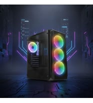 4X RGB Fanlı Gaming Bilgisayar Kasası - Yüksek Hava Akışı, Modern Tasarım, Sessiz Fan (Siyah)
