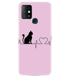 INFINIX Hot 8 9 10 11S Hot 10 Play 10T Kılıf Desemli Silikon Pink Cat Heart 1303