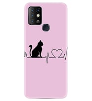INFINIX Hot 8 9 10 11S Hot 10 Play 10T Kılıf Desemli Silikon Pink Cat Heart 1303
