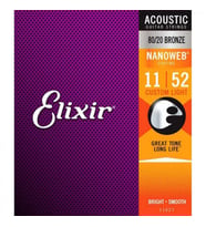 Elixir 11027 Nanoweb 80/20 Bronze Akustik Gitar Teli (11-52)