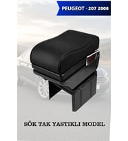 peugeot 2072008 kol dayama Siyah geniş model Lüks Yastıklı Deri