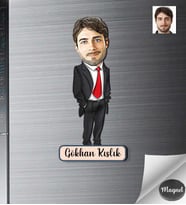 Kişiye Özel İş Adamı Ahşap Magnet -4