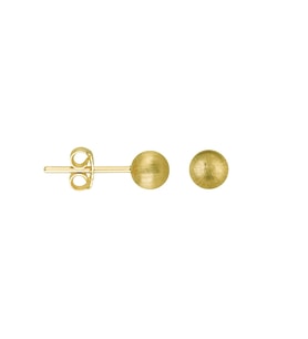 14 Ayar 5 mm Simli Altın Top Küpe 0,86