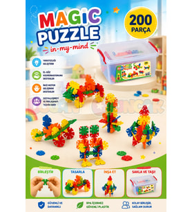 Magic Puzzle Lego (200 Parça) - Sihirli Puzzle- Küçük Bloklar - Sihirli Legolar Oyuncak