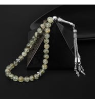 Prehnit Doğal Taş Tesbih 33lük - 8mm (Çok Renkli)