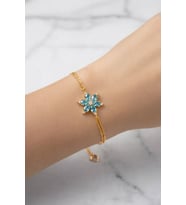 925 Ayar Gümüş Lotus Çiçeği Bileklik