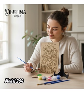 Destina Ahşap Mandala Boyama Seti- Ahşap Boyama- Model 264