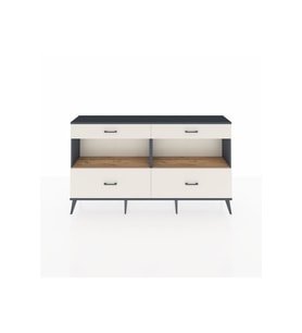 Arges Konsol 2 Raflı 4 Çekmeceli  176x30x99 Antrasit-Çam/Aytaşı