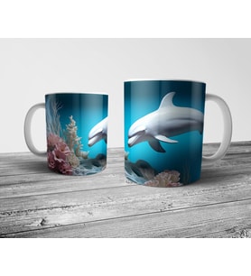 Pixxa Yunus Dolphin Optik İllüzyonlu Kupa Bardak Model 3