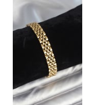 316L Çelik 9 mm Kalınlıkta Gold Renkli Erkek Bileklik - TJ-EB3773